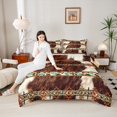 thumbnail image 4 of Castle Fairy Cow Bull Print 3-Piece Full Size Comforter Sets for Women Men Teenagers,Farmhouse Animal Bedding Comforter Set,Bohemian Aztec Lightweight Bedding Sets,Breathable Home Decor, 4 of 8