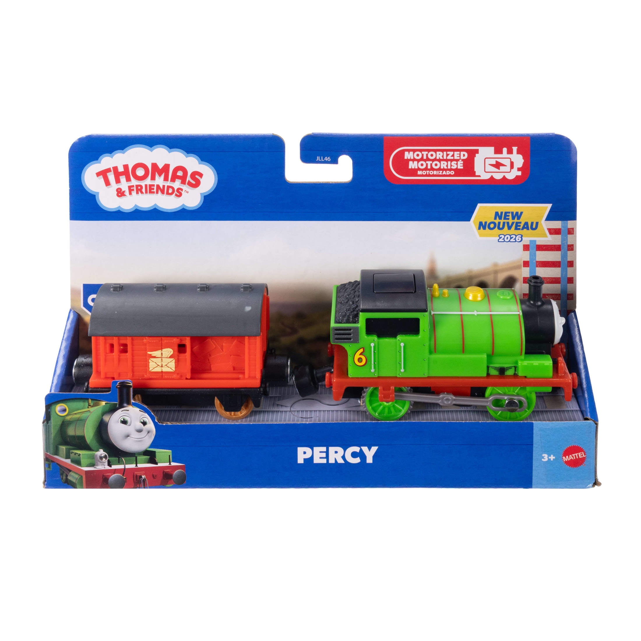 Thomas & Friends by Fisher-Price Motorized Train, Battery-Powered Toy Engine Percy & Mail Car