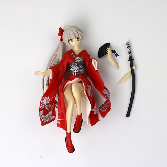 Figura de anime segura, lindos detalles finos, figuras de anime japonesas desmontables con base negra para adornos de escritorio, rojo