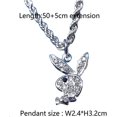 thumbnail image 2 of Big Bunny Necklace Rabbit Pendant Choker Necklace Statement Long Chain Necklace For Women And Men, 2 of 5