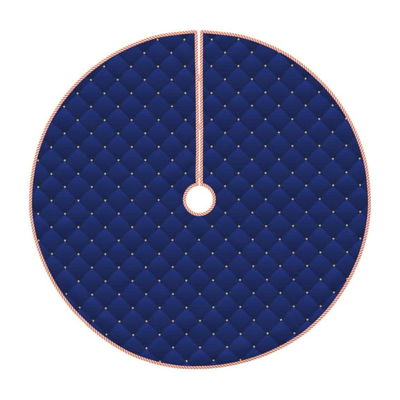 Rateoe Navy Blue Pattern Christmas Tree Skirt with Ties , Christmas Tree Decorations, Farmhouse Christmas Decor Xmas Holiday Decorations-