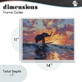 thumbnail image 3 of Sunset Surf Elephant White Framed Giclee Art, design by Ziwei Li, 3 of 9