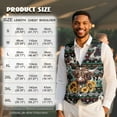 thumbnail image 7 of Yuyamidu Highland Cow Men's Classic Slim Fit Dress Vest Formal Wedding Prom Tuxedo Suit Vest with Pocket Aztec Tribal Lightweight Waistcoat Size 2XL, 7 of 7