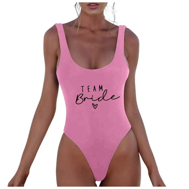 MKLEKYY Bikini Mujer Traje De Baño Women Fashion Letter Print Piece Swimsuit Sexy Bikini Swimwear Bathing Sleeveless Backless Swimsuit 2476
