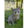thumbnail image 2 of 7.75" Cute Sitting Tabby Kitten Outdoor Garden Statue, 2 of 6