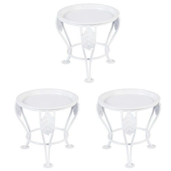 3 Pieces Pot Stand Plant Stands Indoor Holders for outside White
