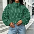 thumbnail image 5 of Yutgune Women's Cropped Polka Dots Jacket Zip up with Pockets Bomber Gingham Jacket Stand Collar Fall Workout Outerwear, 5 of 8