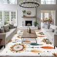 thumbnail image 4 of Boho Geometric Large Area Rug 8x10 FT, Non Slip Living Room Throw Carpet, Ethnic Feathers Patterns Retro Farmhouse Washable Soft Indoor Outdoor Carpet Non-Shedding Rug for Bedroom Dining Room, 4 of 9