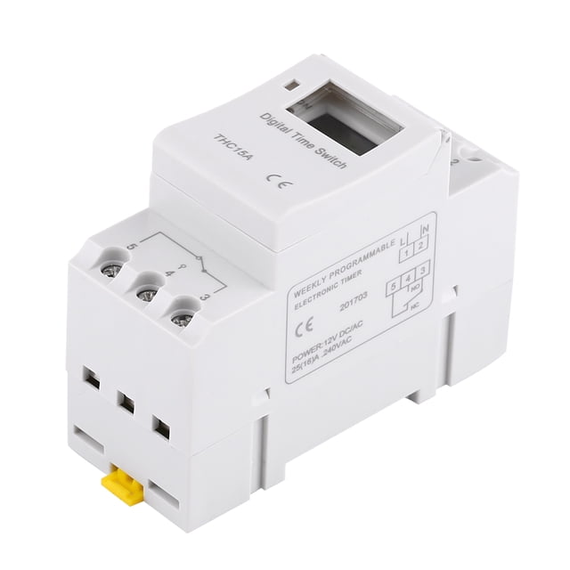 Electronics Programmable Timer, Digital LCD Display Weekly Daily 16 ON 8 OFF Settings with Real Time Hour Minute Display for Home Appliances Street Lamps