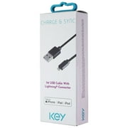 Key ( CDSL10053BLKA ) 3.3Ft Charge and Sync Cable for iPhones - Black