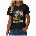 thumbnail image 4 of mgoYE America 250th Anniversary T Shirt Women Womens 250th Anniversary Patriotic July 4th T-Shirt – USA 1776-2026 O-Neck T-Shirt(Black,XL), 4 of 8