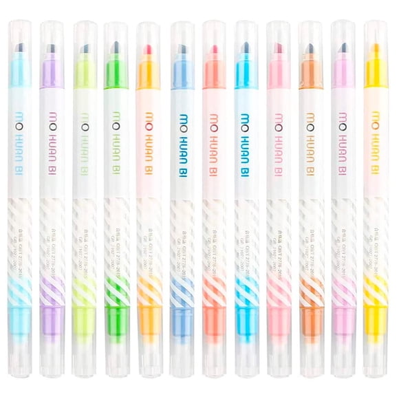 Marcador Mágico VERALY.MX Arco Iris Doble Punta 12 Pz