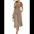 thumbnail image 1 of Mono de Verano 2025 para Mujer, Estilo Floral, Informal, Holgado, con Pierna y Corta. Caqui L, 1 of 10