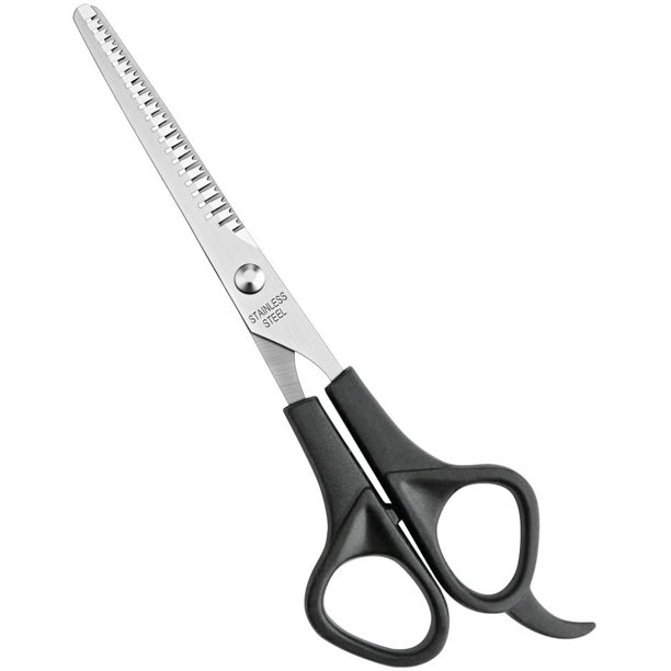 Tijeras de adelgazamiento de peluquero, tijeras profesionales de adelgazamiento de dientes de salón con mango de ABS de eje de acero inoxidable de calidad, 6" negro Excelente Rendimiento ER000236SX