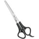 thumbnail image 1 of Tijeras de adelgazamiento de peluquero, tijeras profesionales de adelgazamiento de dientes de salón con mango de ABS de eje de acero inoxidable de calidad, 6" negro Excelente Rendimiento ER000236SX, 1 of 5