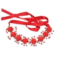 thumbnail image 4 of AURARMLET Flower Headband Rojo Con Para Bodas Y Fiestas Y Cómoda Para Mujer, 4 of 7