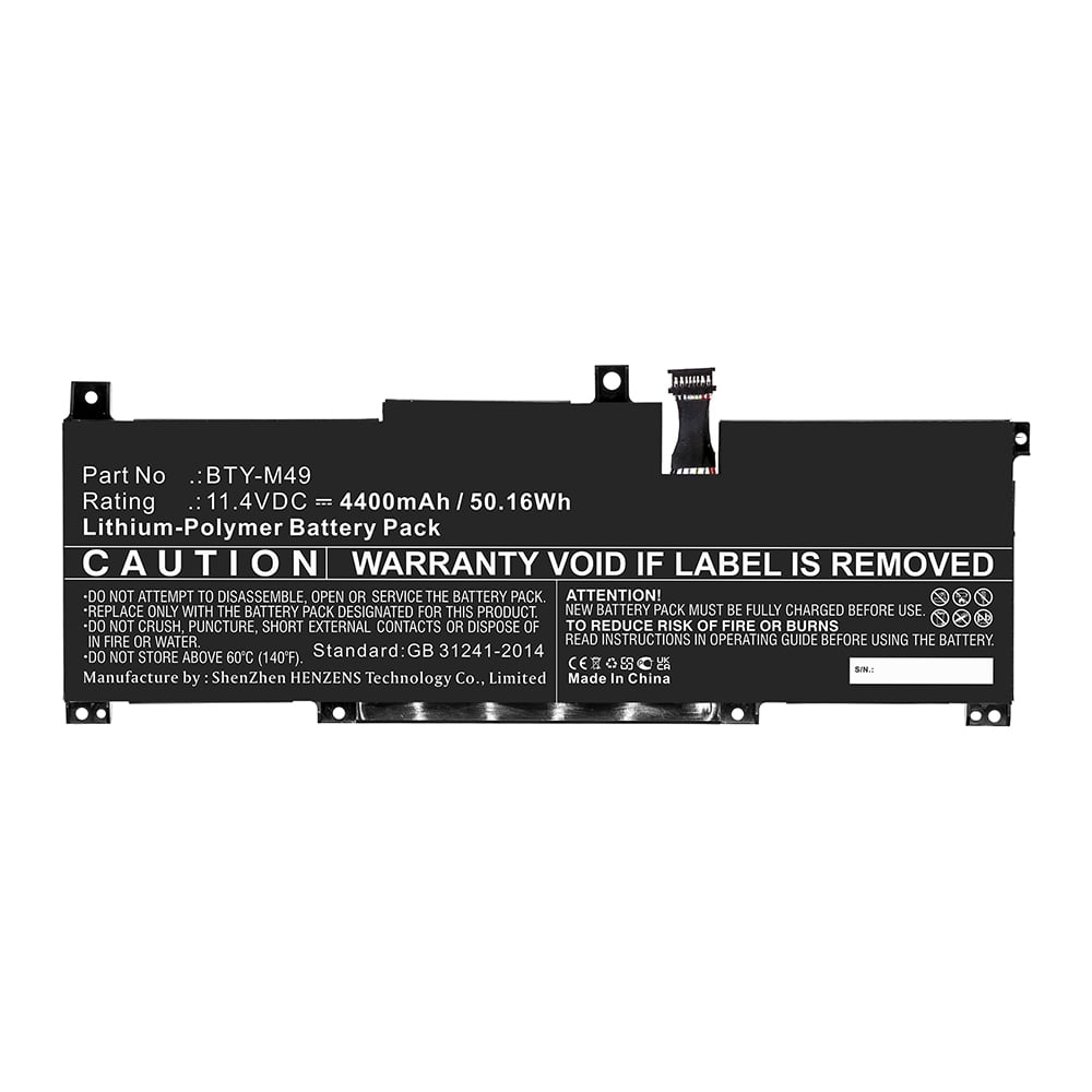 Synergy Digital Laptop Battery, Compatible with MSI Modern 14  B10RBS(MS-14D1) Laptop, (Li-Pol, 11.4V, 4400mAh) Ultra High Capacity,  Replacement for MSI BTY-M49 Battery - Walmart.com