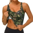 thumbnail image 4 of Lsque Camouflage Skulls Printed Women'S Sports Bra, Compression, Moisture Wicking, High-Impact Sports Bra For Women,Supportive sports bra-, 4 of 9