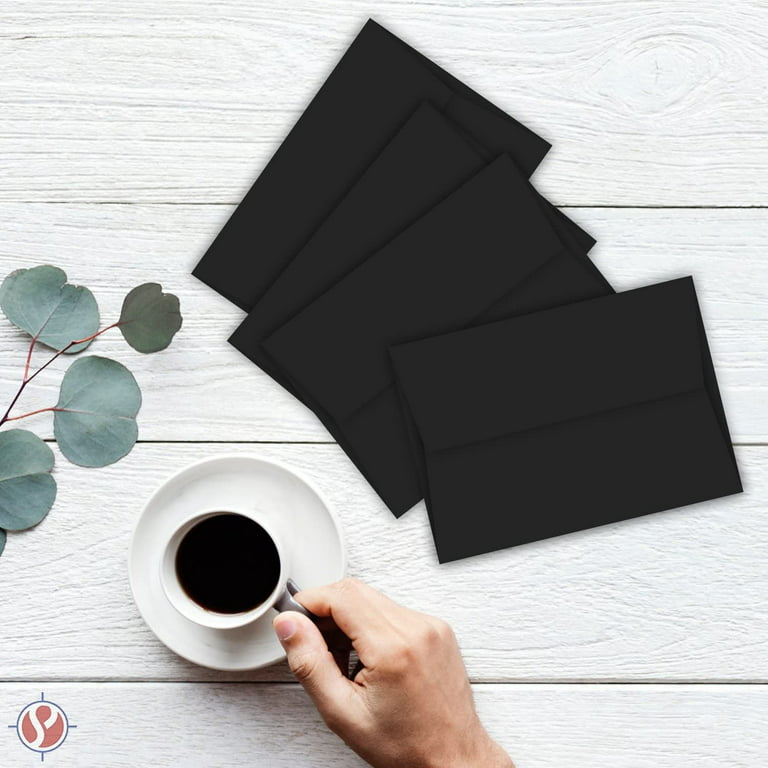 Eclipse Black Envelopes - A7 matte 5 1/4 x 7 1/4 Pointed Flap 60T