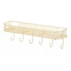 thumbnail image 1 of Organizador de estantes de pared con 5 ganchos, ahorra espacio, estantes flotantes de acero inoxidable sin perforaciones for baño y cocina., 1 of 8