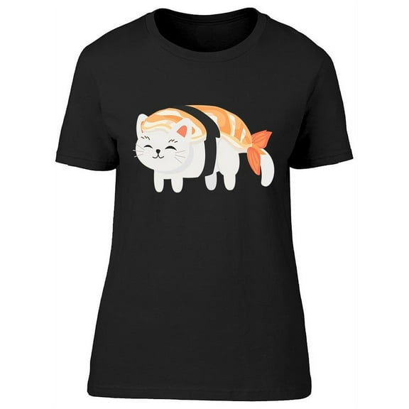 Cute Cat In Sushi T-Shirt Women -Image by Shutterstock Women T-Shirt, Female Medium