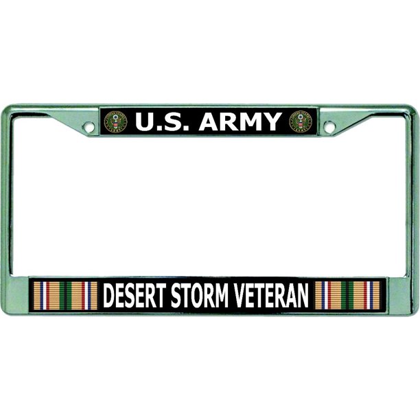U.S. Army Desert Storm Veteran Chrome License Plate Frame