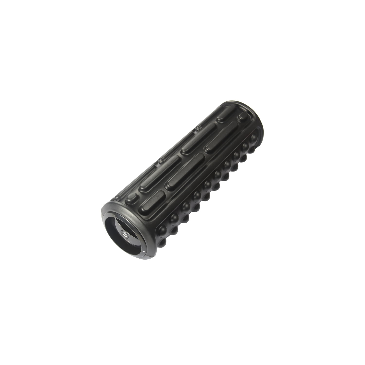 Vibrating Foam Roller - Black Muscle Recovery Roller with Vibration & Storage - 19.5" Tri-Texture Massage Tool