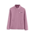 thumbnail image 2 of Zedker Jackets for women Solid Color Casual Full-Zip Fleece Sports Jackets,Plus Size PinkXXXL, 2 of 6