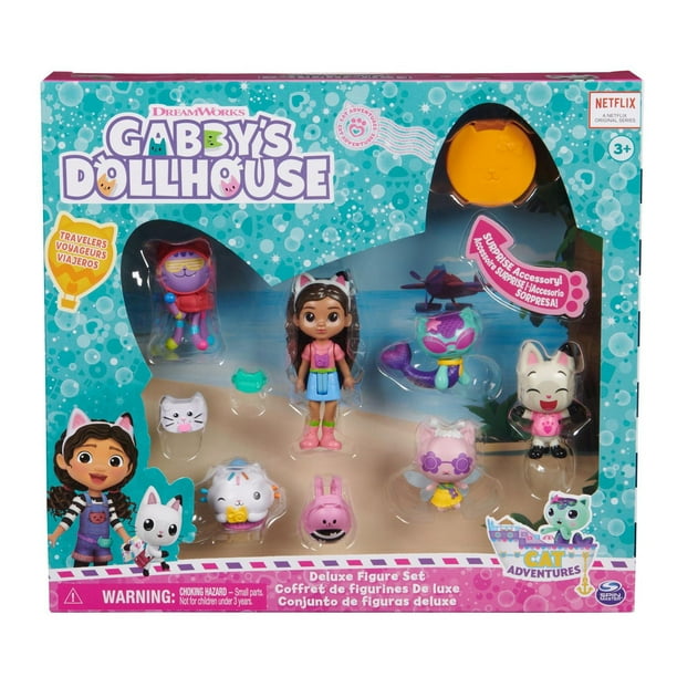 Gabby's Dollhouse, Travel Themed Figure Set with a Gabby Doll, 5