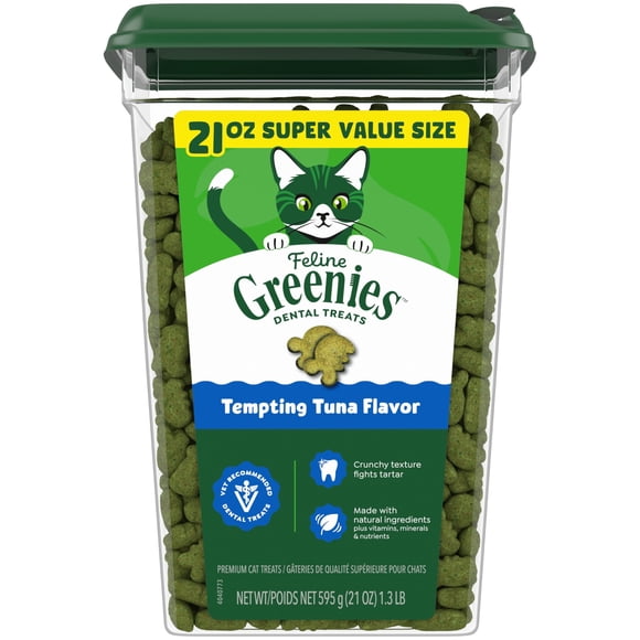 Snacks dentales para gatos adultos Greenies sabor atún 595 g