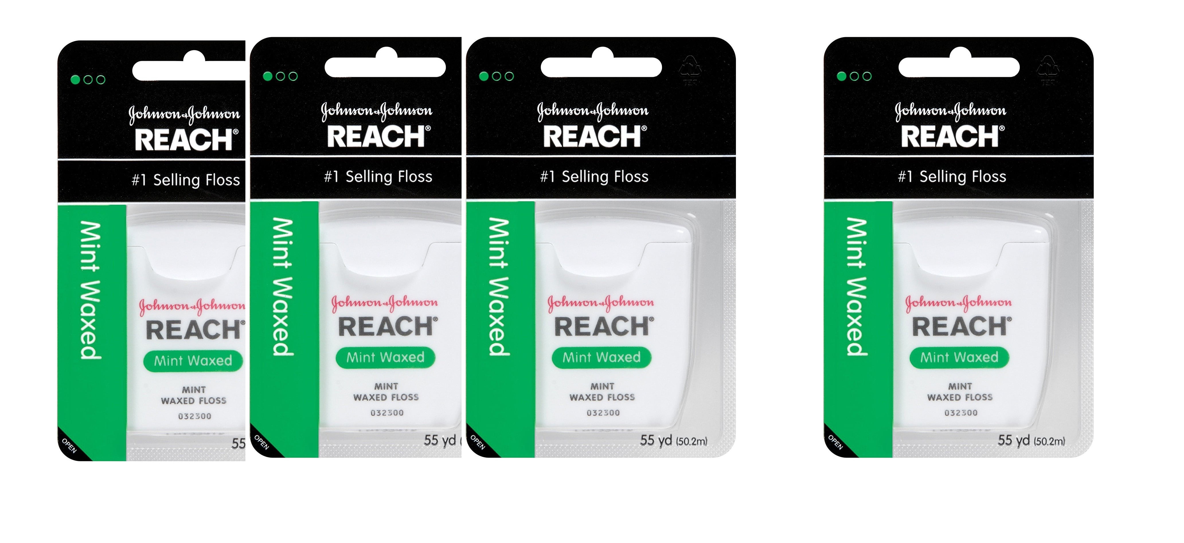 Listerine Waxed Dental Floss, Mint Flavor, 55 Yards pack of 4