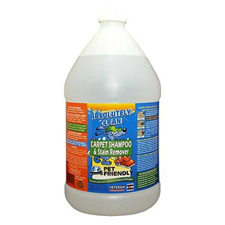 AMAZING CARPET SHAMPOO FOR PETS - Natural Enzymes Remove Most Stains in Just 60 Seconds - Dog & Cat Urine, Vomit, Bile, Feces, Grass, Blood, Drool & More - Made in USA - Vet Approved 128oz (Best Way To Remove Dog Smell From Carpet)