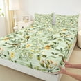 thumbnail image 3 of Manfei Vintage Garden Floral Full Size Sheets, Cartoon Bird Bed Sheets, Simple French Style Sheet Sets, Lightweight Room Decor, 4pcs, 3 of 7