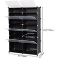 thumbnail image 3 of 7 Tier Portable Shoe Rack Organizer 28 Pair Covered Shoe Storage Shelves Rack 14 Grids Tower Shelf Storage Cabinet Stand Expandable for Heels,Boots,Slippers,Perfect For Entryway,Hallway,Closet,BLACK, 3 of 14