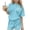 Blue, variant on CYRBOKO Girls Summer Outfit Sets, Short Sleeve Casual Elastic Waist Pull-on T-Shirts and Shorts Hot Pink Size 7-8 T