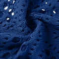 thumbnail image 7 of Fewfanhot Women Crochet Hollow‑Out V‑Neck 3/4 Sleeve Top, Loose Knit Casual Pullover Blouse for Ladies, 7 of 7