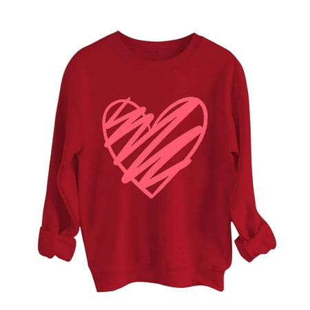 

ZHAGHMIN Solid Womens Tshirts Women S Round Neck Long Sleeve Printed Heart Sweatshirt Top Pajama Tops Lace Long Camisole Cotton Shirts For Women Plus Tops For Women Plus Size Stretch Camisoles Women