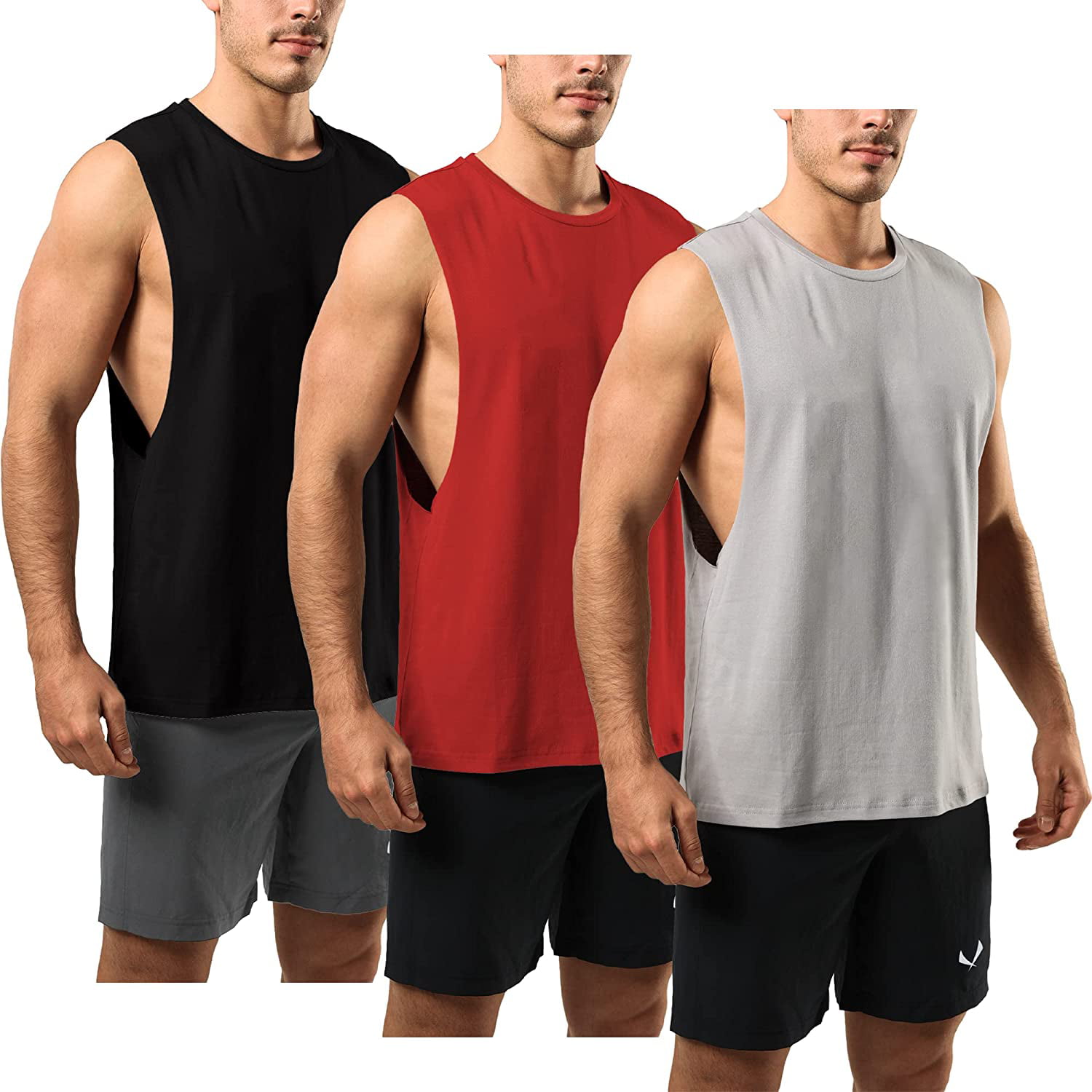 GYM REVOLUTION Men's Athletic Gym Muscle Tank Tops Workout Tank Shirts Bodybuilding Fitness Sleeveless Shirt 