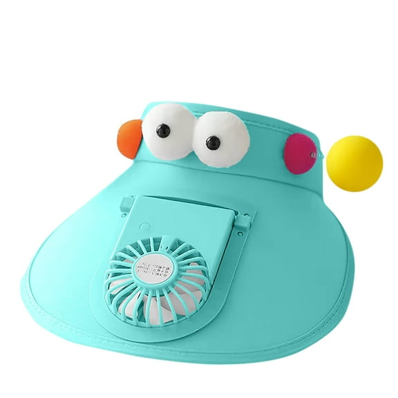 Caywon Fashion Kids Sun Hat Adjustable Wide Brims Integrated Solar Cool Fan Protection Lightweight Breathable Hat Summer Outdoor Activity Companion Hot Pink