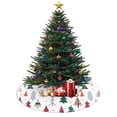 thumbnail image 3 of Christmas Tree Skirt,Multicolor Christmas Tree Pattern Christmas Tree Decor with Red Ribbon Ties,Round Shape,Christmas Decorations for Home 30"x30", 3 of 7