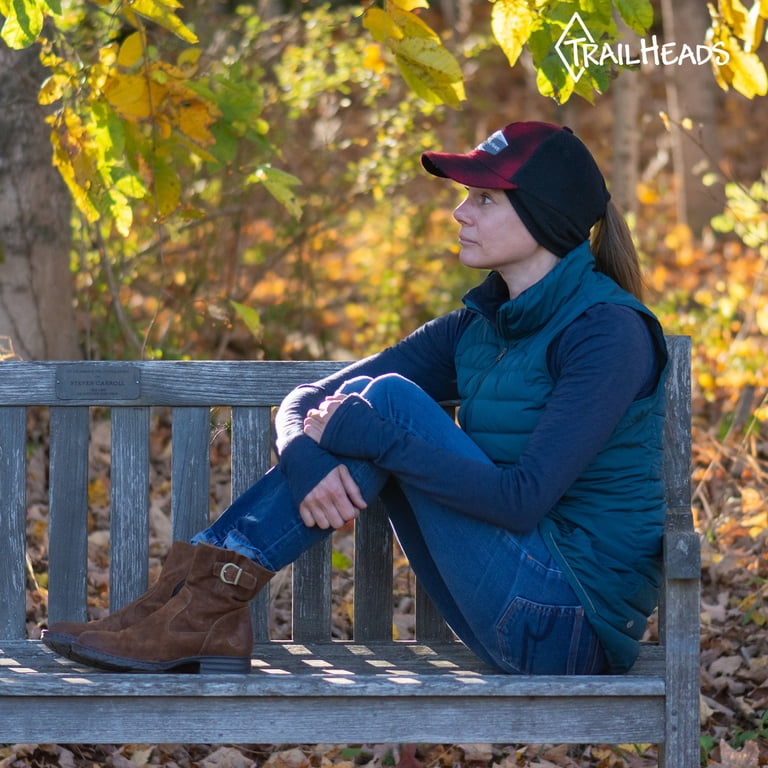 〽️Women’s  Red Plaid Winter Ponytail Trucker Hat with Drop-Down Ear Warmers TrailHeads Women main image 2