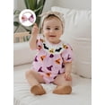 thumbnail image 6 of BemeyourBBs Baby Girl Halloween Outfits Embroidery Smocked Romper + Headband, 6 of 9