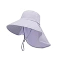 thumbnail image 2 of Sombrero de pescador de ala ancha para hombre y mujer con solapa para el cuello para acampar, caminar y hacer mochilerismo Púrpura, 2 of 9