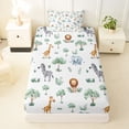 thumbnail image 3 of Erosebridal Cartoon Animal Twin Sheet Sets for Boys, Lion Zebra Bedding, 3pcs, 3 of 5