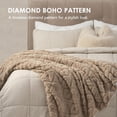thumbnail image 3 of EVERGRACE Jacquard Boho Sherpa Fleece Throw Blanket for Couch, Super Soft Cozy Fuzzy Plush Blankets for Winter, Reversible Thick Warm Blanket for Bed, Sofa, Living Room, Khaki Tan, 108'' x 90'', 3 of 7