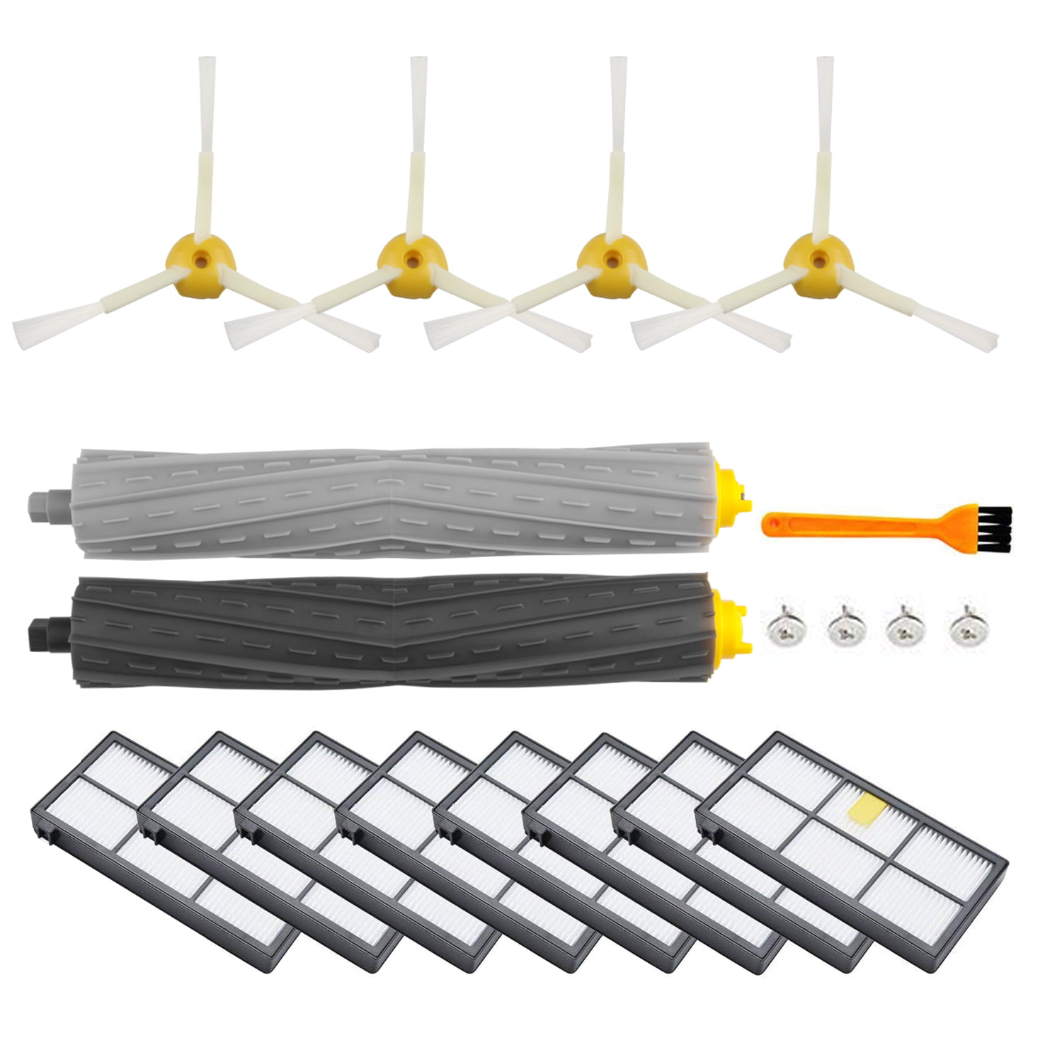 Replacement Accessory Kit Compatible for iRobot 800 Series 850 860 861 866 870 880 890 900 Series 960 980 981 985 8 Filter 4 Side Brush 1 Set of Rubber Brushes - Walmart.com