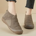 thumbnail image 2 of Gyexs Snow Boots for Women Winter Shoes Toe Cap Furry Lined Ankle Boots Slip On Quilted Comfortable Warm Booties, Coffee, Size 6.5, 2 of 8