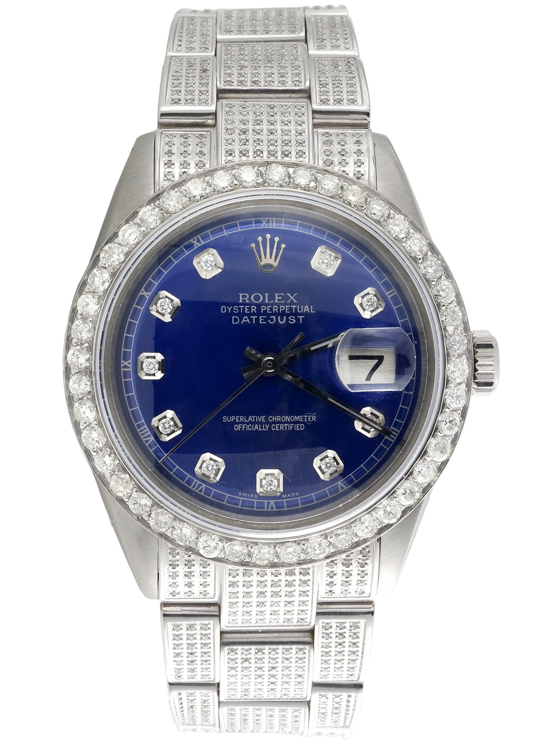 rolex blue diamond watch