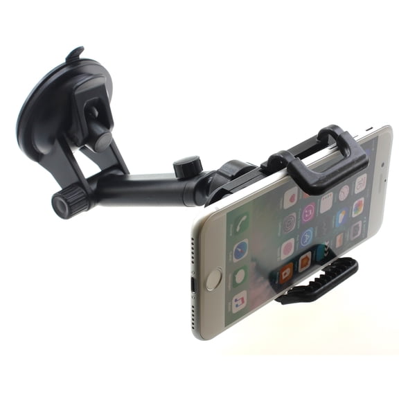 Dash Car Mount for LG Q70, K51 Phones - Windshield Holder Telescopic Cradle Swivel Dock
