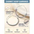 thumbnail image 6 of PROSTEEL Bold Chunky Silver Hoop Earrings for Women Stainless Steel 60MM Hypoallergenic Round Hoops for Mom Daughter Christmas Birthday, 6 of 8